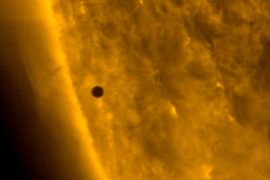 Меркурий пролетел на фоне солнечного диска