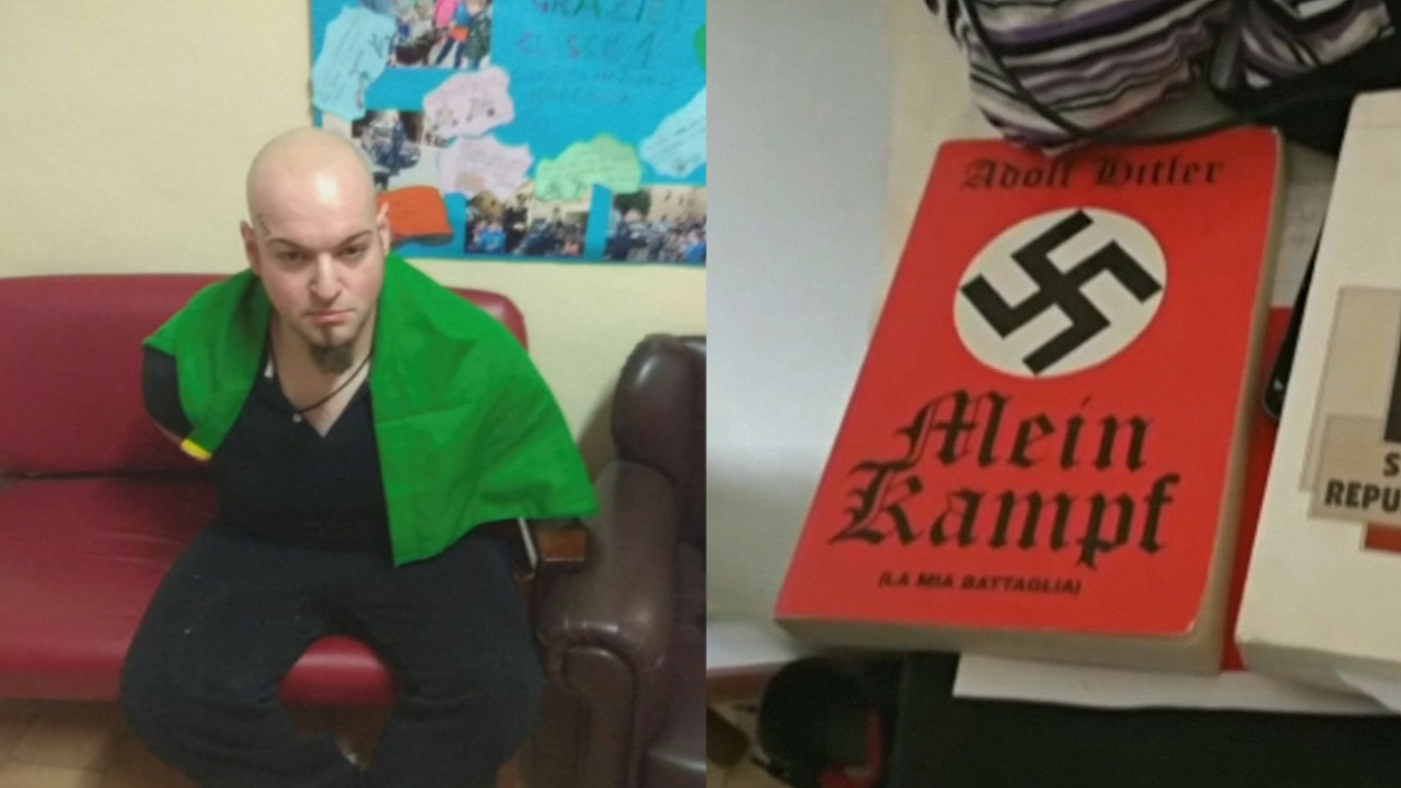 В квартире у итальянца, стрелявшего по мигрантам, нашли книгу Гитлера и нож