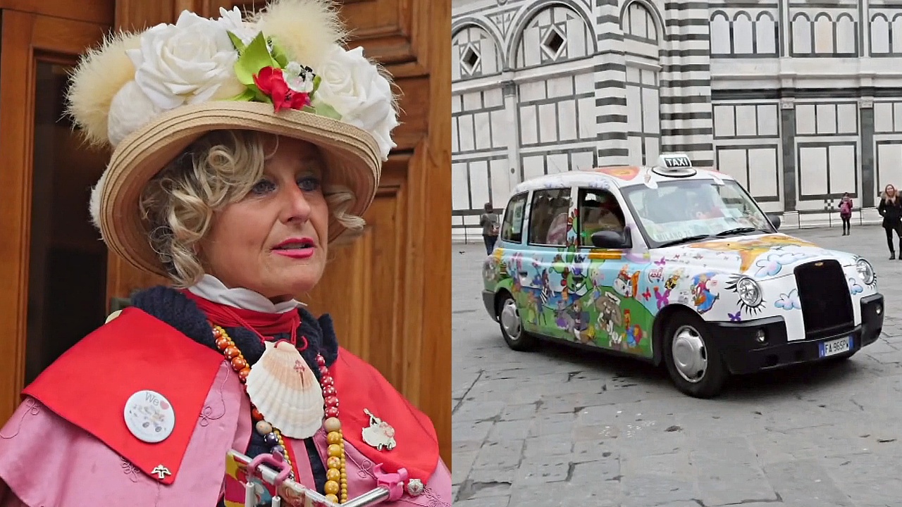 Красочное такси для больных раком: итальянка скрашивает будни пациентов