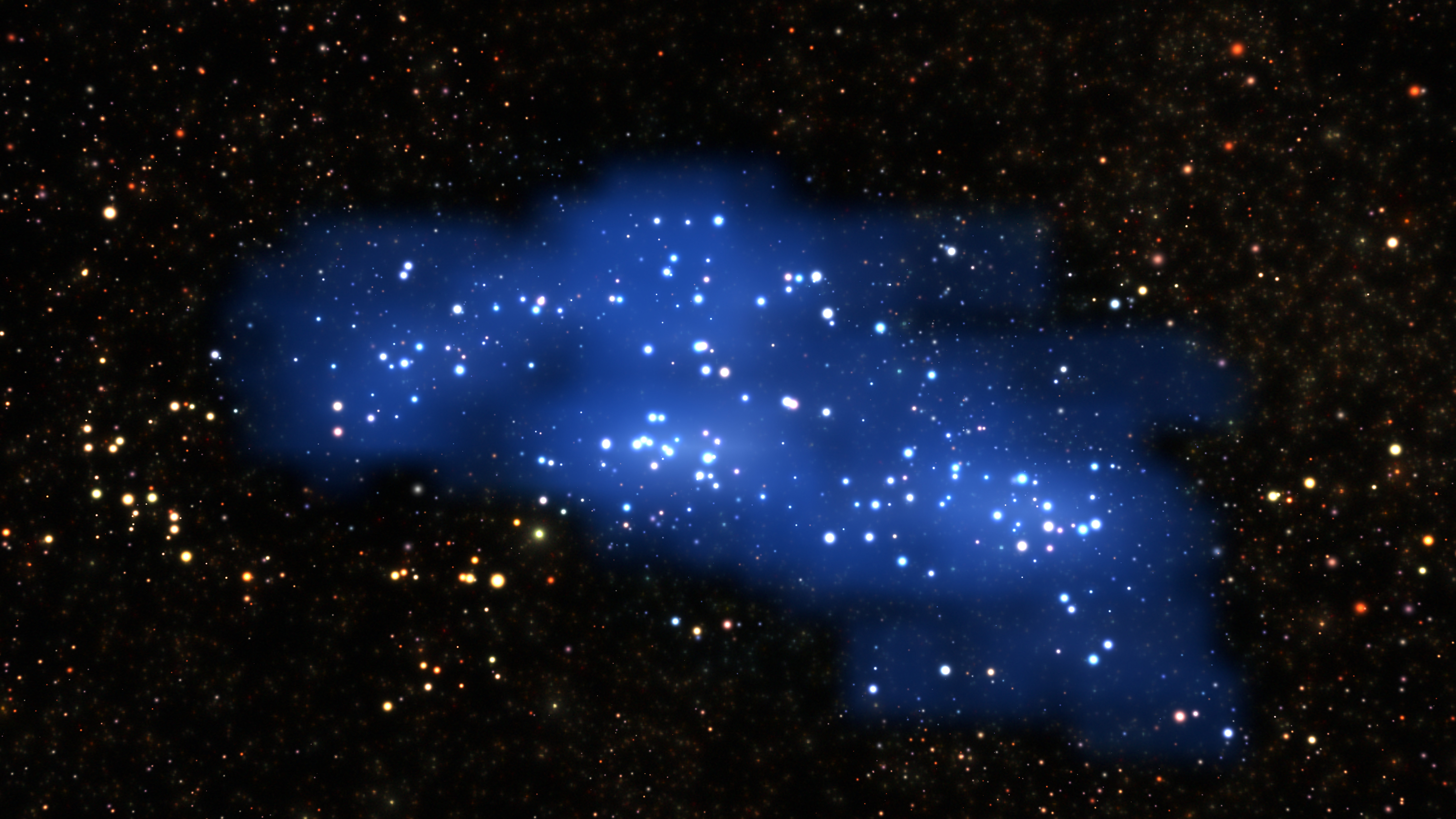 Астрономы обнаружили гигантское скопление галактик на заре зарождения Вселенной