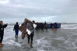 Утерянные в море контейнеры с товарами вымывает на побережье Голландии