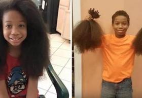 Мальчик два года растил волосы для онкобольных детей