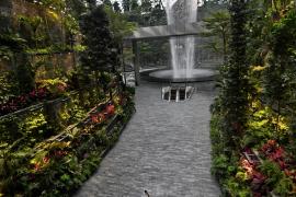 Крупнейший в мире крытый водопад появился в аэропорту Сингапура