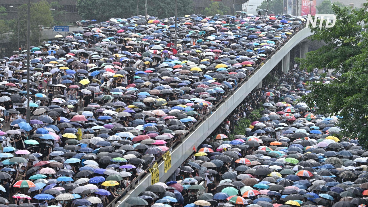 Протесты под дождём: гонконгцы снова вышли против закона об экстрадиции
