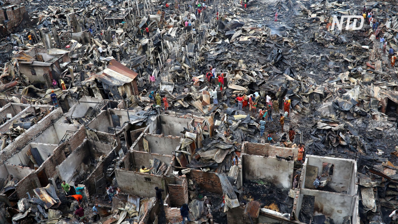 3000 человек остались без крова после пожара в трущобах близ Дакки