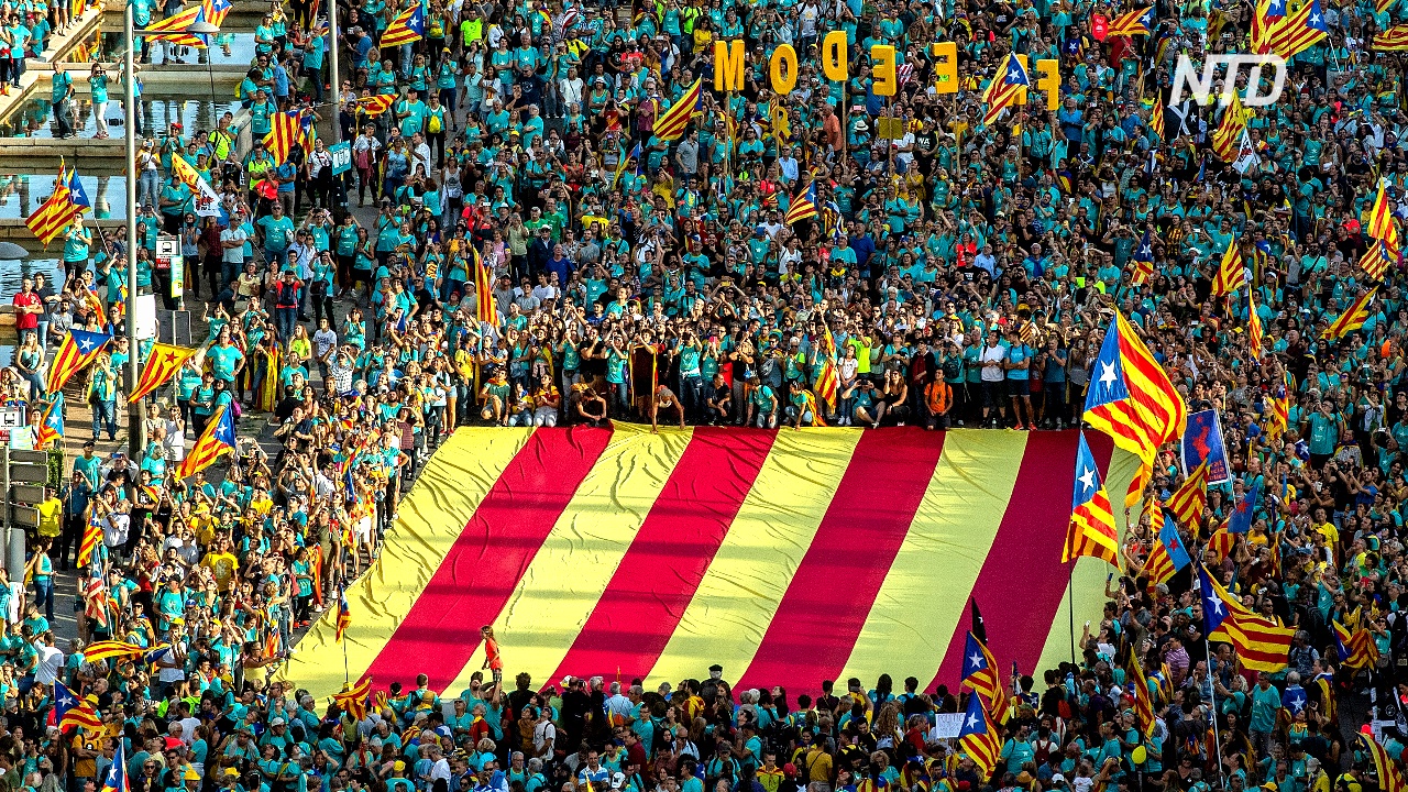 В Барселоне прошёл многотысячный марш в поддержку независимости Каталонии