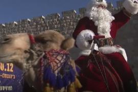 Иерусалим: Санта на верблюде и ёлки в горшках