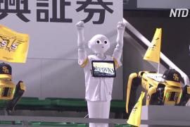 Танцующие роботы заменили болельщиков на бейсбольном матче в Японии