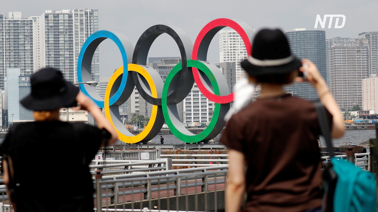 Монумент в виде олимпийских колец временно убрали из Токийского залива