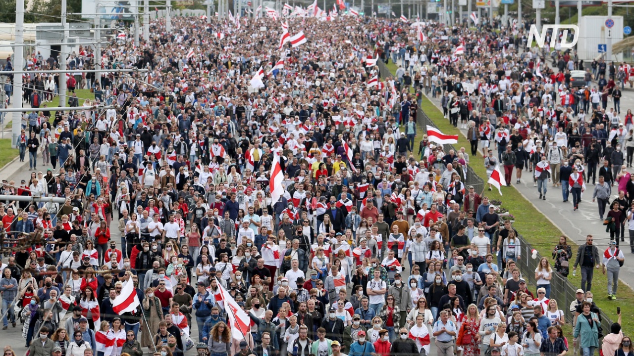 Около 100 тысяч человек вышли на протест в Минске в воскресенье
