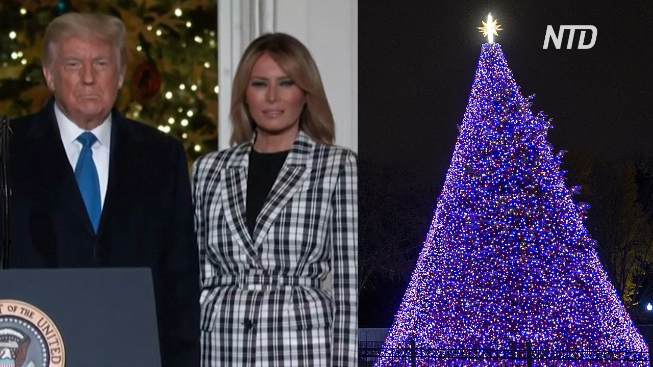 Президент и первая леди США зажгли огни на национальной рождественской ёлке