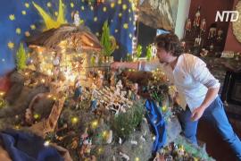 Боливийская семья ежегодно делает рождественский вертеп из сотен статуэток