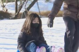 Южнокорейцы из-за снегопада раскупили в магазинах все санки