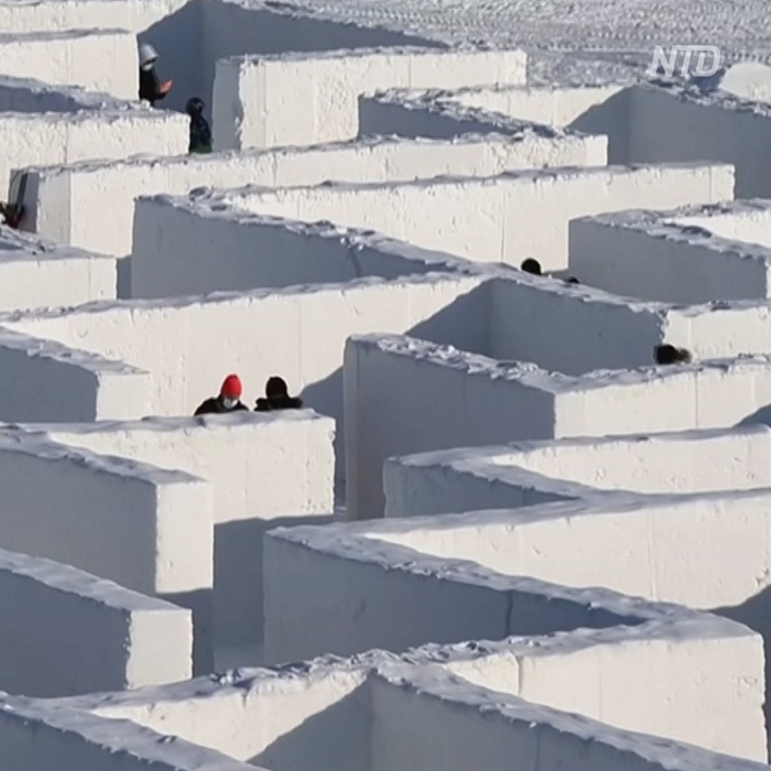 В Канаде появился снежный лабиринт рекордных размеров