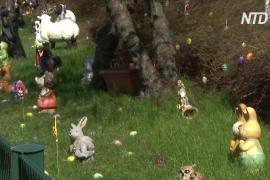 Пасхальная сказка у дома: берлинец украсил газон яйцами и забавными фигурками