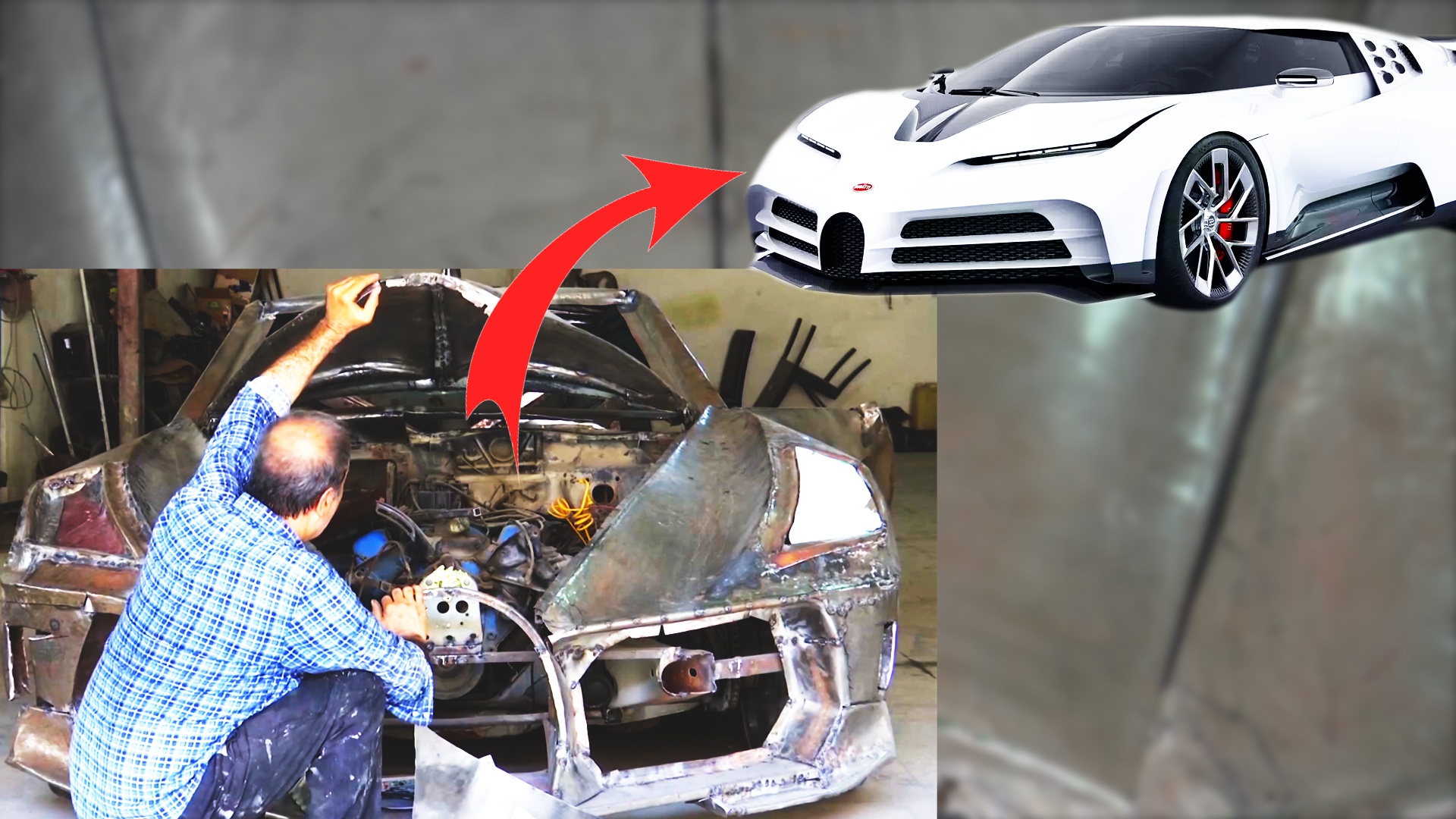 Иранец в одиночку создаёт копию гиперкара Bugatti