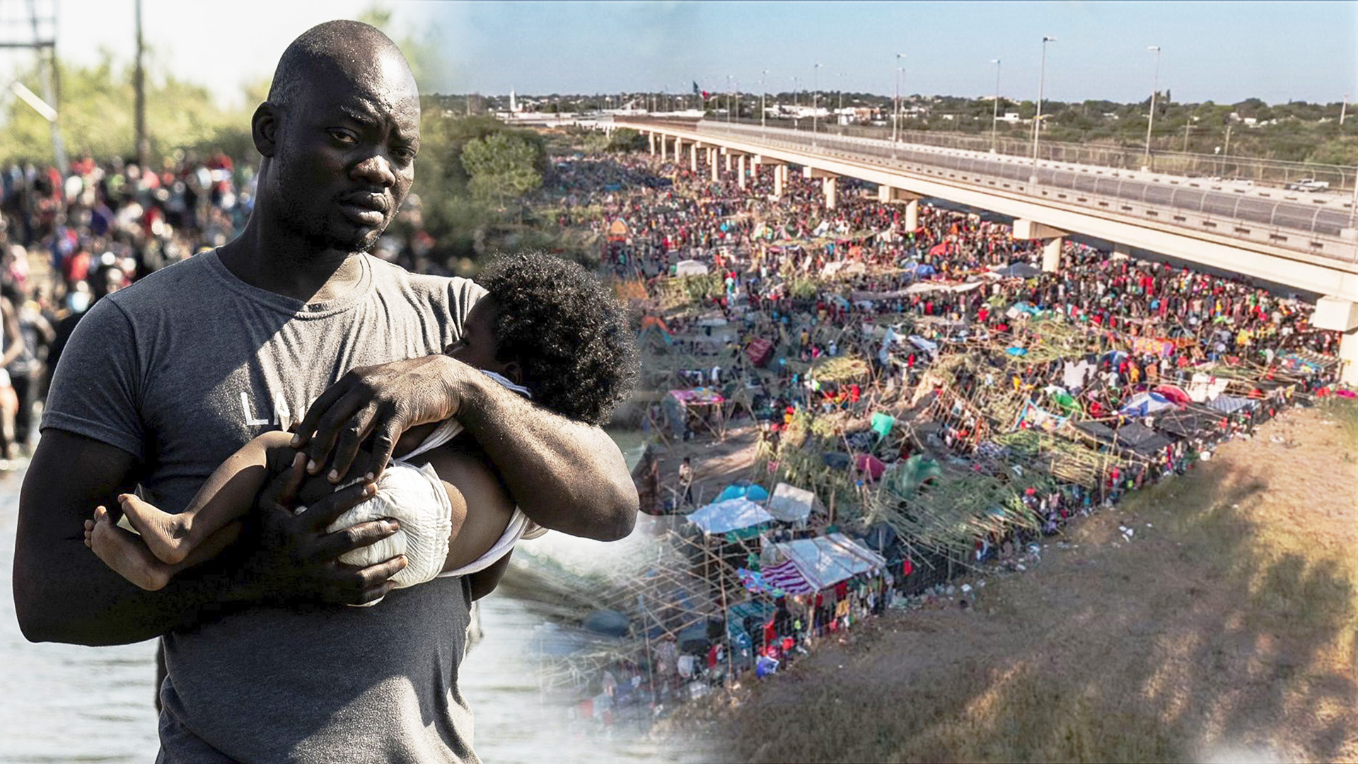 Тысячи гаитян собрались под мостом между США и Мексикой
