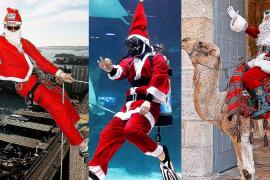 Санта перевоплощается в альпиниста и дайвера, чтобы поздравить мир с Рождеством