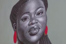 Нигерийка рисует картины шариковой ручкой