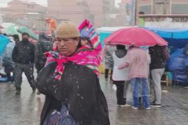 Неожиданный снегопад застал боливийцев врасплох