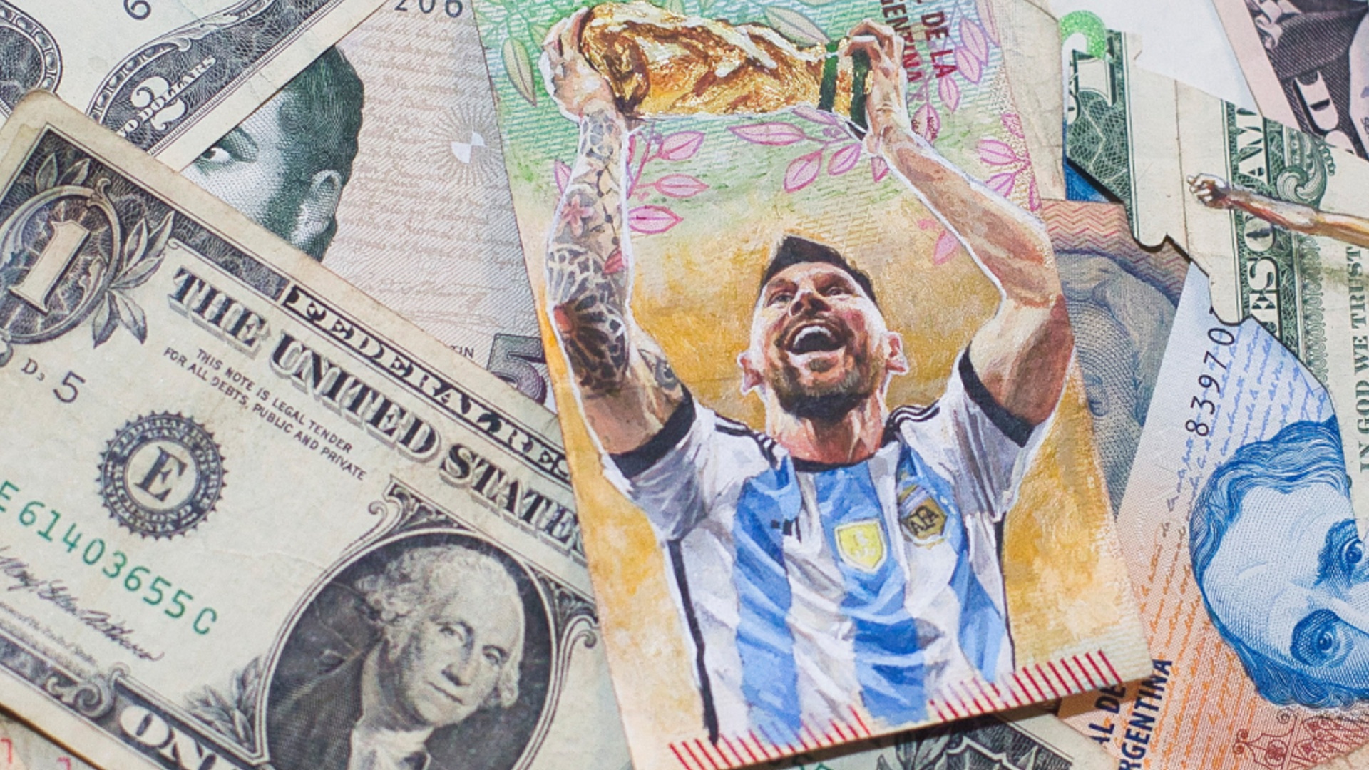 Аргентинец рисует на банкнотах Лионеля Месси, чтобы повысить стоимость песо