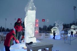 На конкурсе в Перми делали ледовые скульптуры при -37 °C