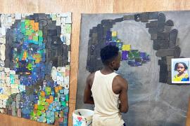 Портреты из шлёпанцев: как нигерийский художник спасает природу