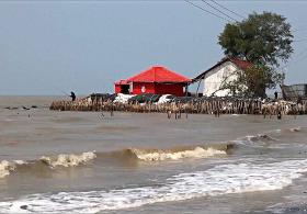 Индонезийскую деревню медленно поглощает море