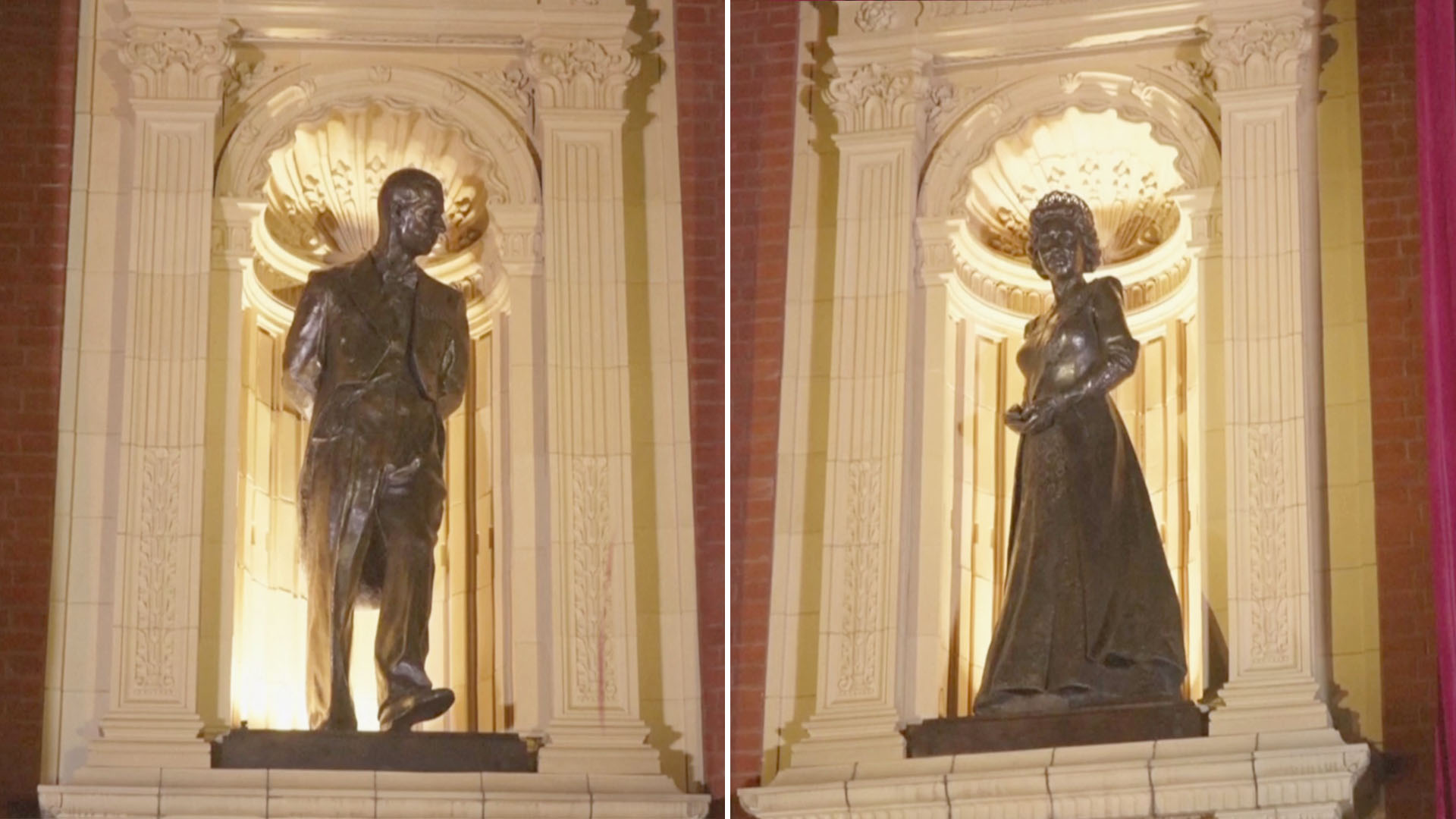 Скульптуры Елизаветы II и принца Филиппа установили в Альберт-холле в Лондоне