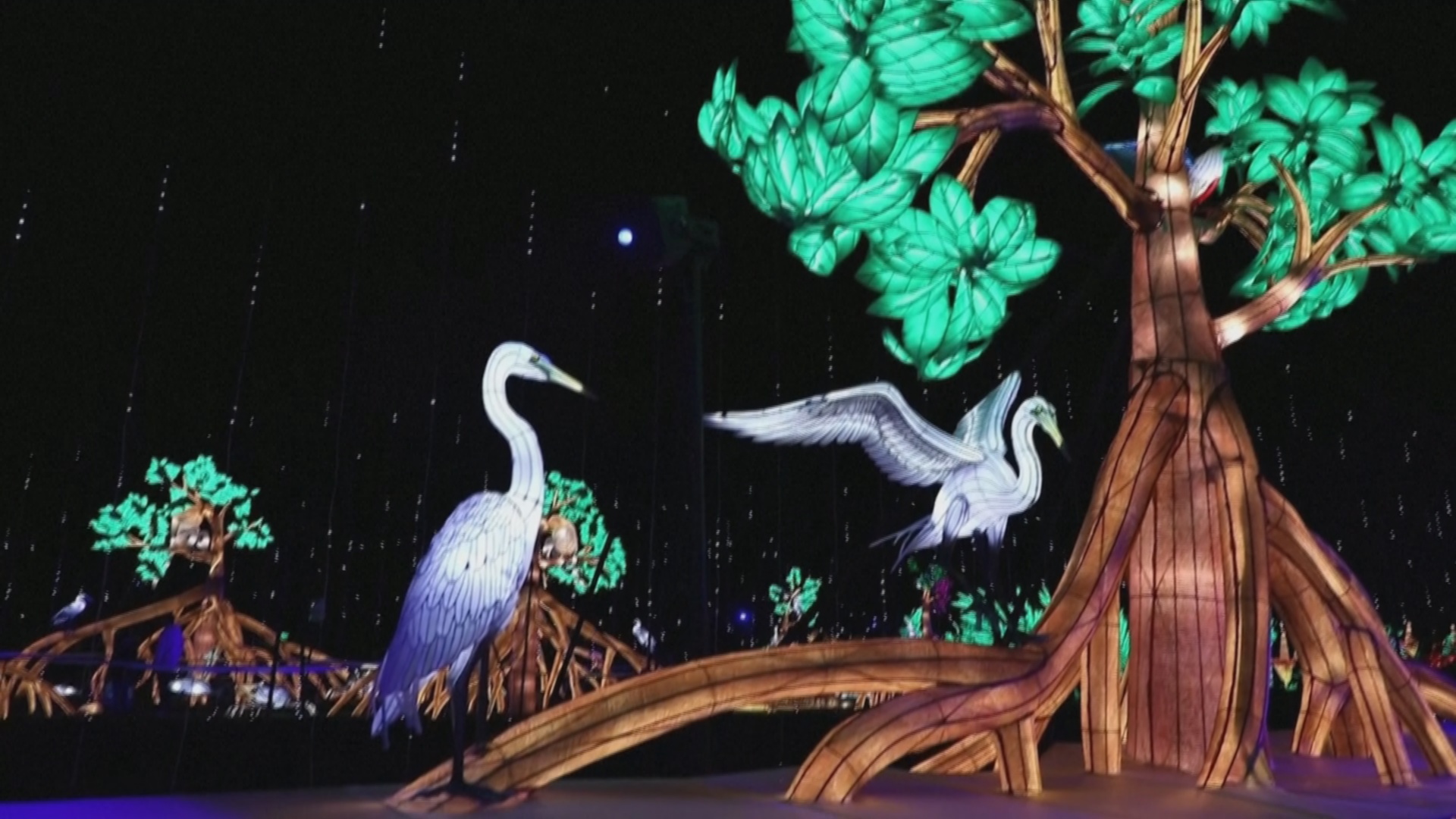 В Париже светящиеся инсталляции приглашают в путешествие по джунглям