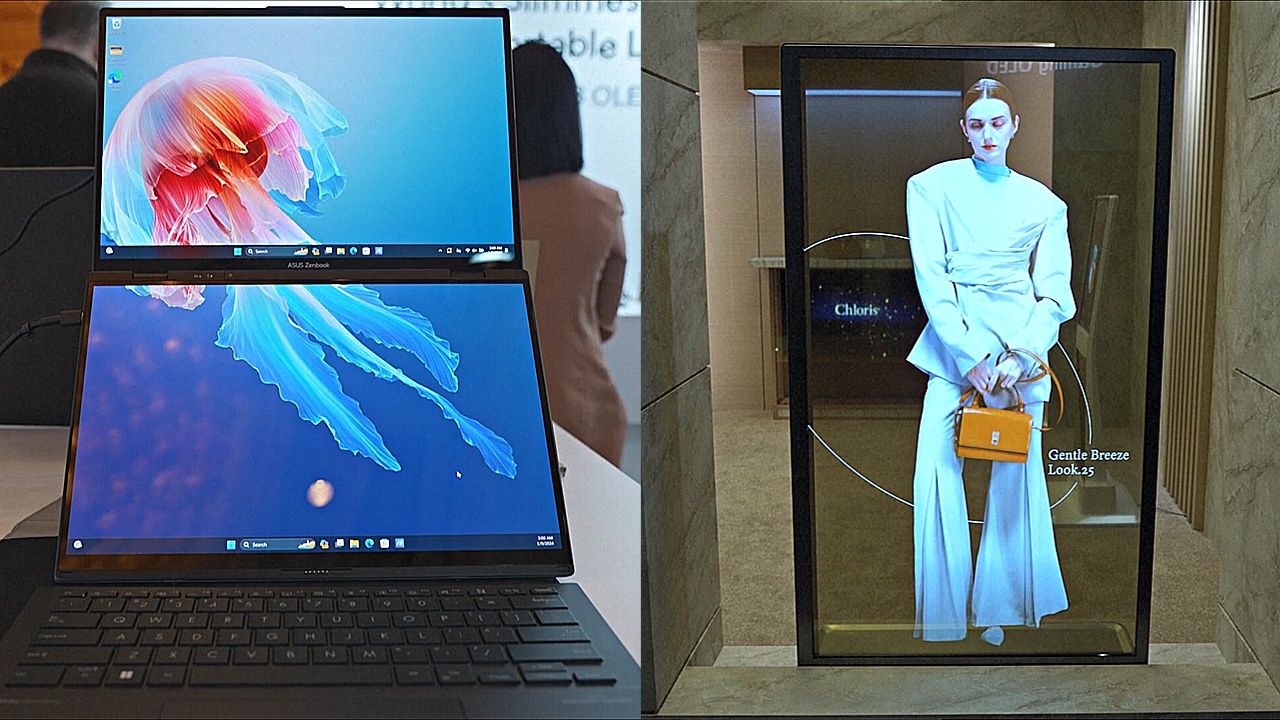 Ноутбук с двойным экраном и будущее прозрачных дисплеев: новинки CES-2024