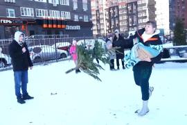 Чемпионат по метанию ёлок устроили в Ростове-на-Дону
