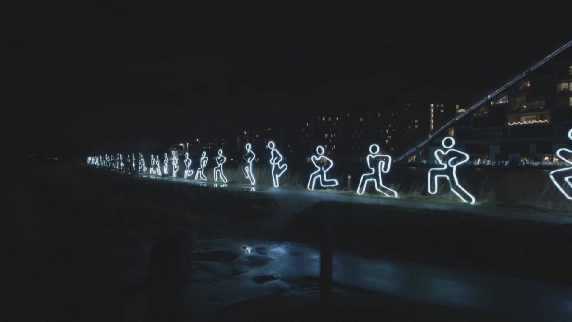 1000 человек в гирляндах пробежали по ночному Копенгагену