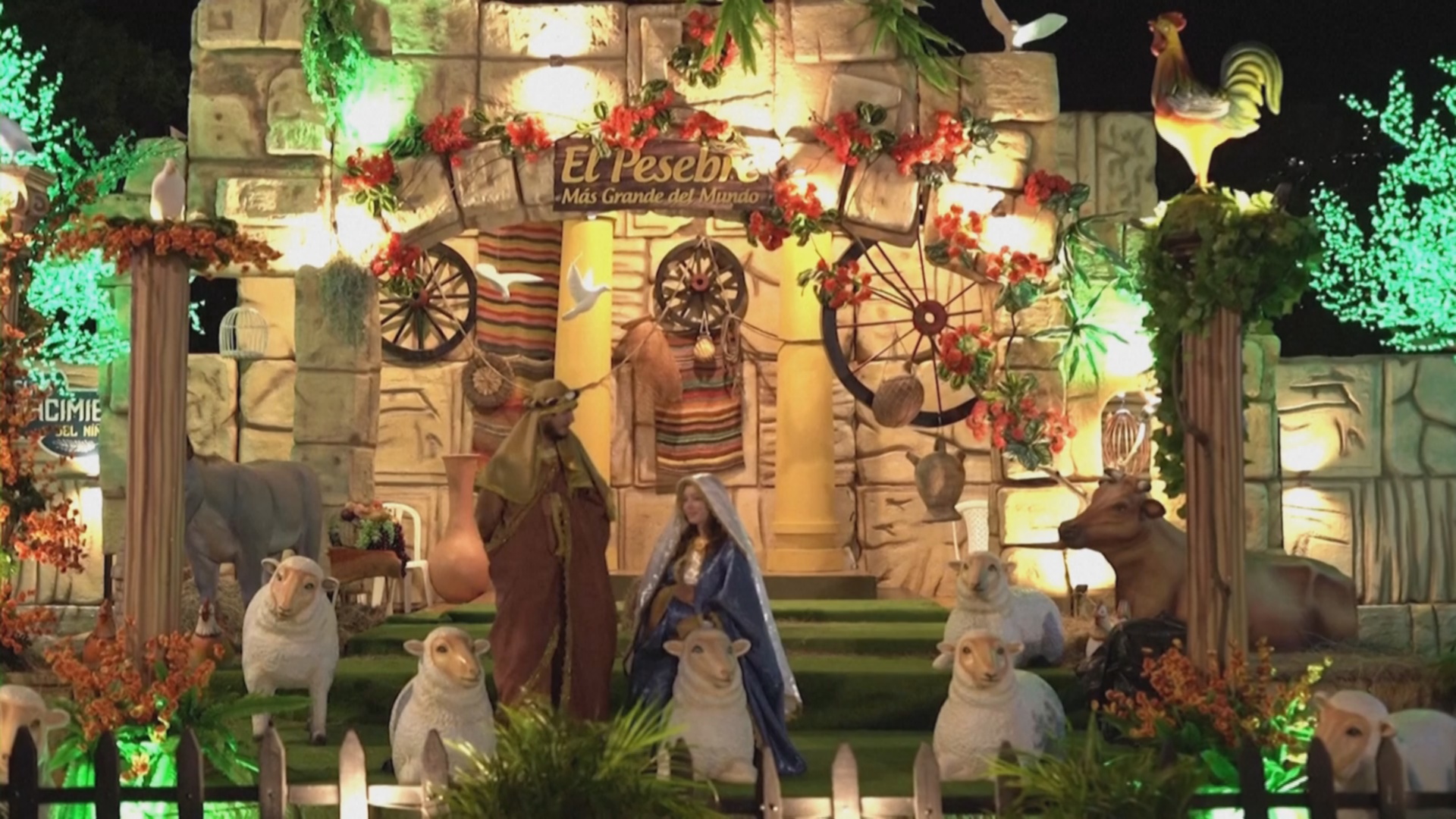 Живой рождественский вертеп площадью 18 000 кв. м установили в Колумбии
