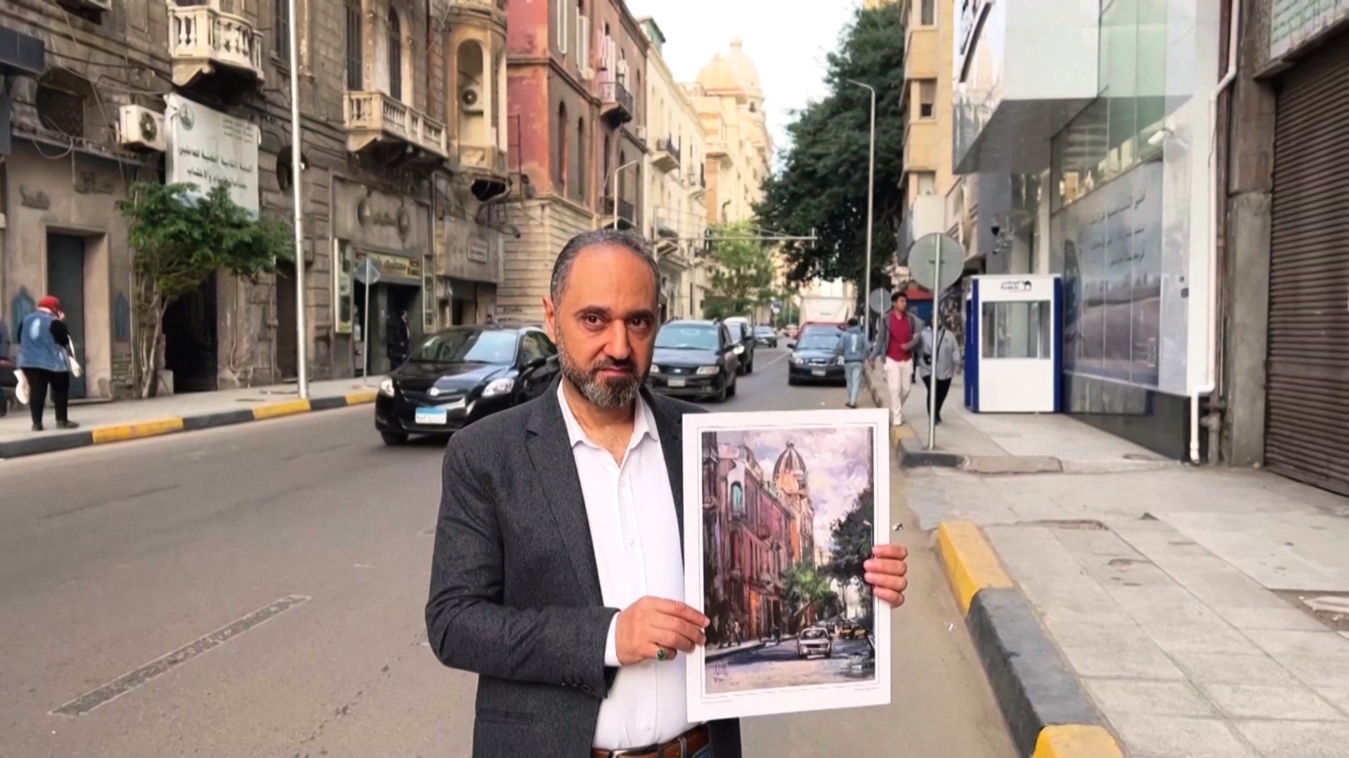 Египтянин сохраняет в картинах память о лучших местах Александрии Египтянин сохраняет в картинах память о лучших местах Александрии