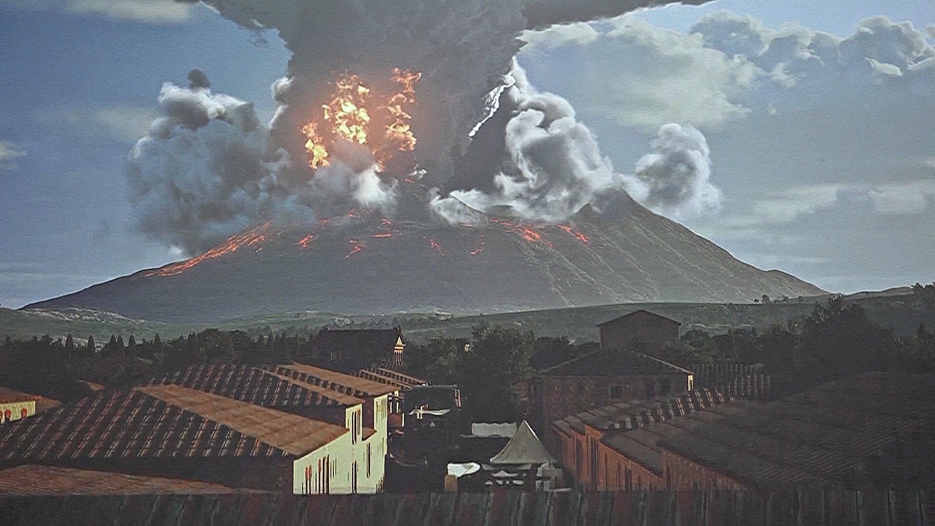 Новая иммерсивная выставка оживила Помпеи во время извержения Везувия Новая иммерсивная выставка оживила Помпеи во время извержения Везувия