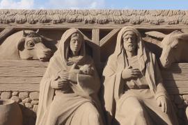 Монументальный рождественский вертеп из песка создали на острове Гран-Канария