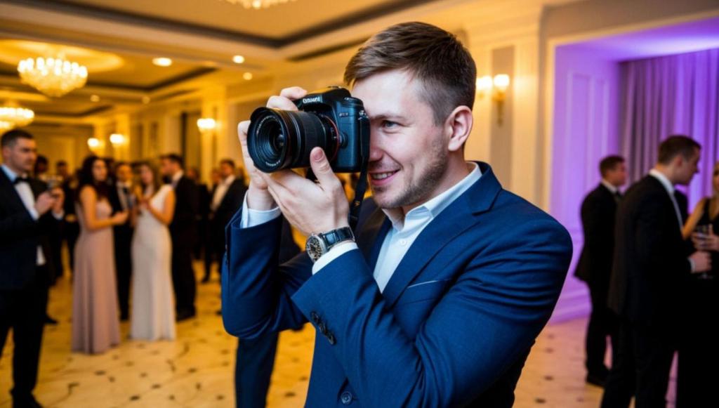 фотограф снимает на корпоративе