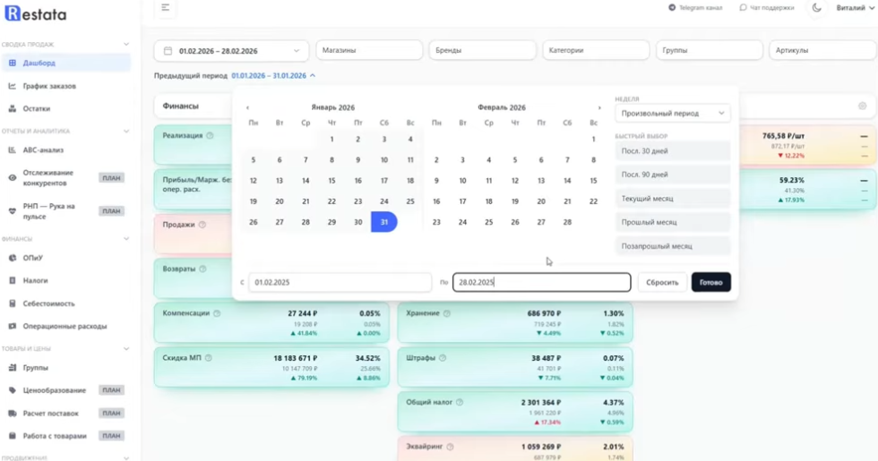 Оцифровка продаж на Wildberries: точный расчет прибыли в ReStata Оцифровка продаж на Wildberries: точный расчет прибыли в ReStata