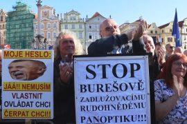 В Праге сотни людей вышли на протест против правительства Андрея Бабиша