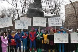 Как супергерои давили гамбургеры в центре Москвы