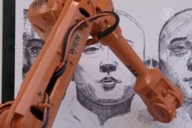 Роботы помогают художнику писать картины