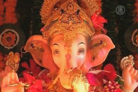Индусы устанавливают статуи божества с головой слона