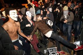 Ночь Гая Фокса в Лондоне отпраздновали протестом