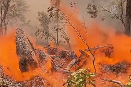 Пожар уничтожает дома на Аделаидских холмах