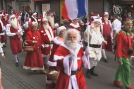 Сотня Санта-Клаусов приехала в Данию на Конгресс