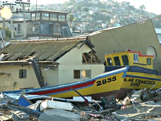Рыбацкий город в Чили – в руинах после цунами