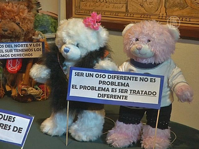 Боливия: медведи Тедди воссоздают историю