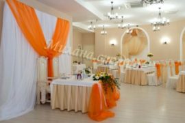 Оформление свадебного зала тканью