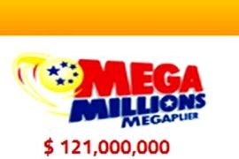 Майский розыгрыш лотереи Мегамиллионы размером в 121 миллион долларов